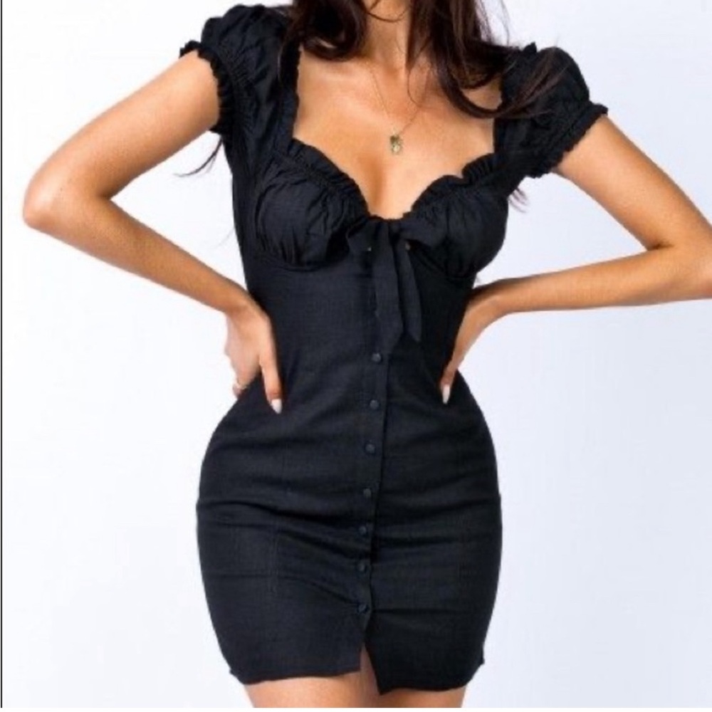 Oh Polly Black Milkmaid Dress Size 6. Worn once!